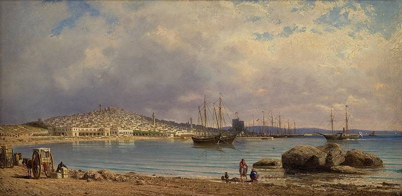 Bakı şəhərinin dənizdən görünüşü<br> © Rəssam Pyotr Vereşagin, 1872